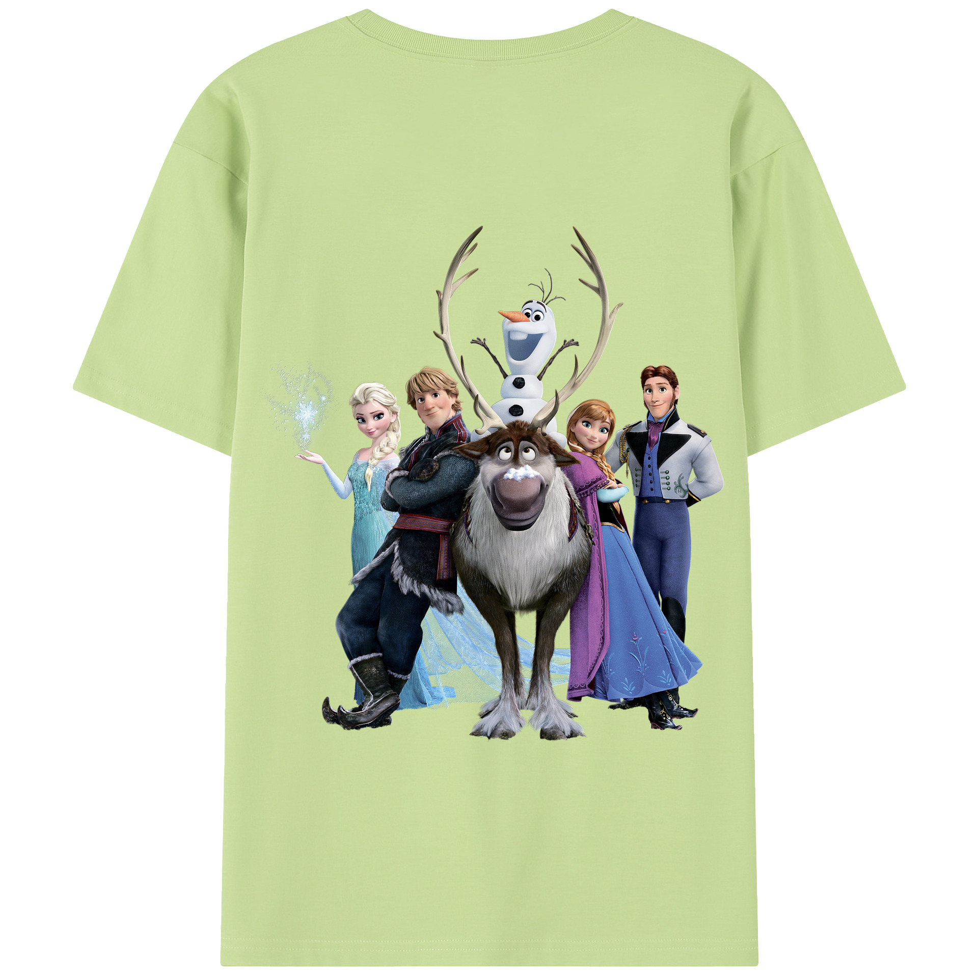 （画像用） アナと雪の女王 アンナ エルサ Frozen Anna Elsa 綿100％半袖Tシャツ（背面プリント）